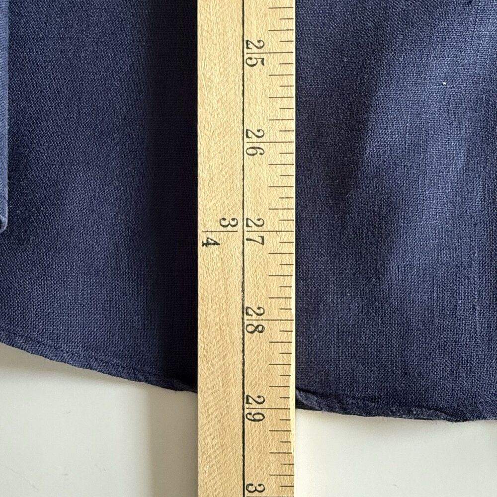 Vilebrequin Button-Up Long Sleeve Shirt Men's Large Blue Linen Coastal Tropical - Picture 10 of 16